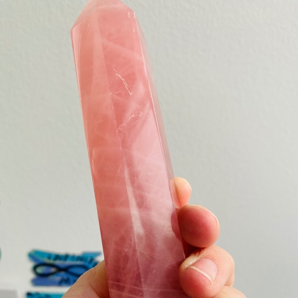 Rose quartz crystal tower! 6” tall! Grade A. Bubblegum pink! Heart healer! - Picture 5 of 6